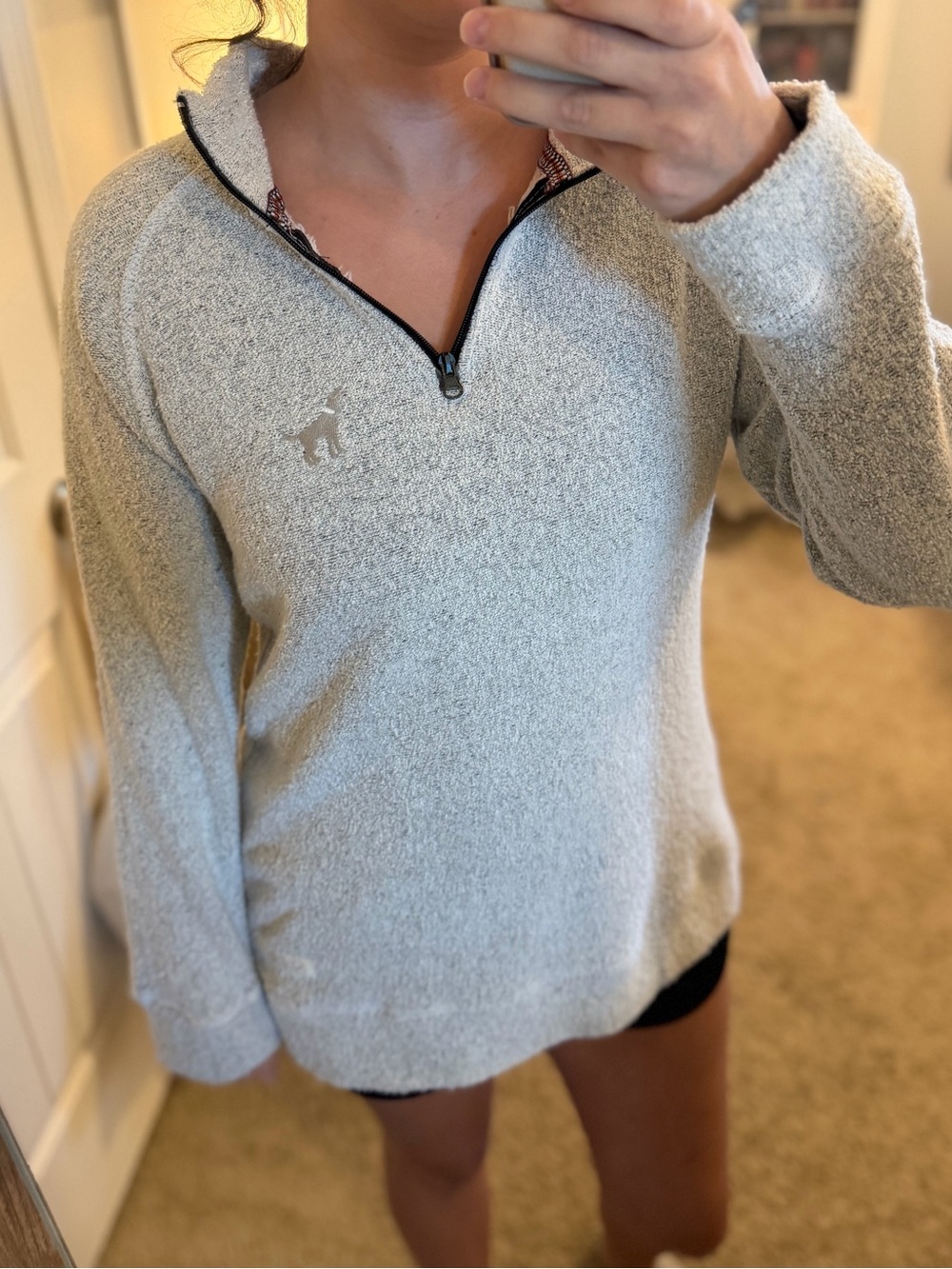Southern Fried Cotton Cream Quarter-Zip Sherpa Pullover